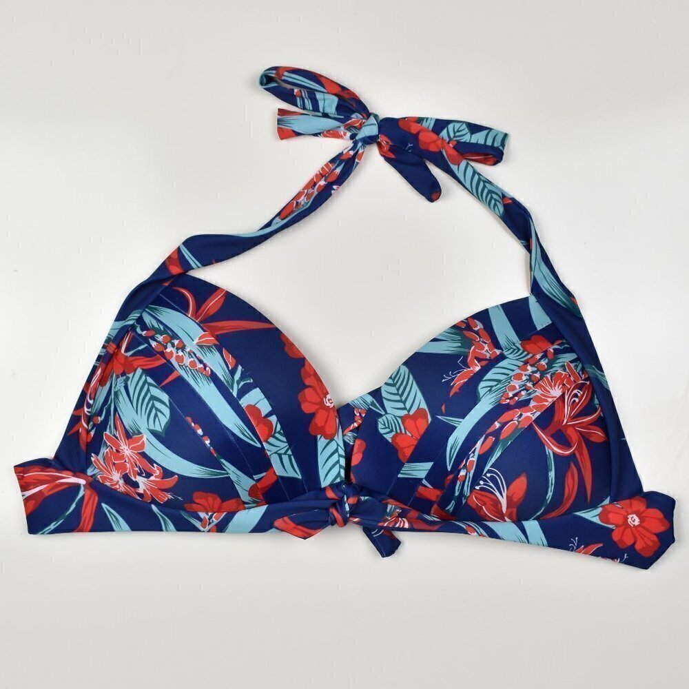 Cocoship Floral High Waist Halter 50's Style Bikini XXXXL - Picture 4 of 6